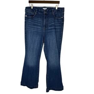 Good American Good Legs‎ Flare Jeans Stretch Denim Women 18 Hemmed 29"